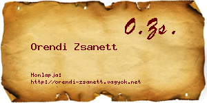 Orendi Zsanett névjegykártya
